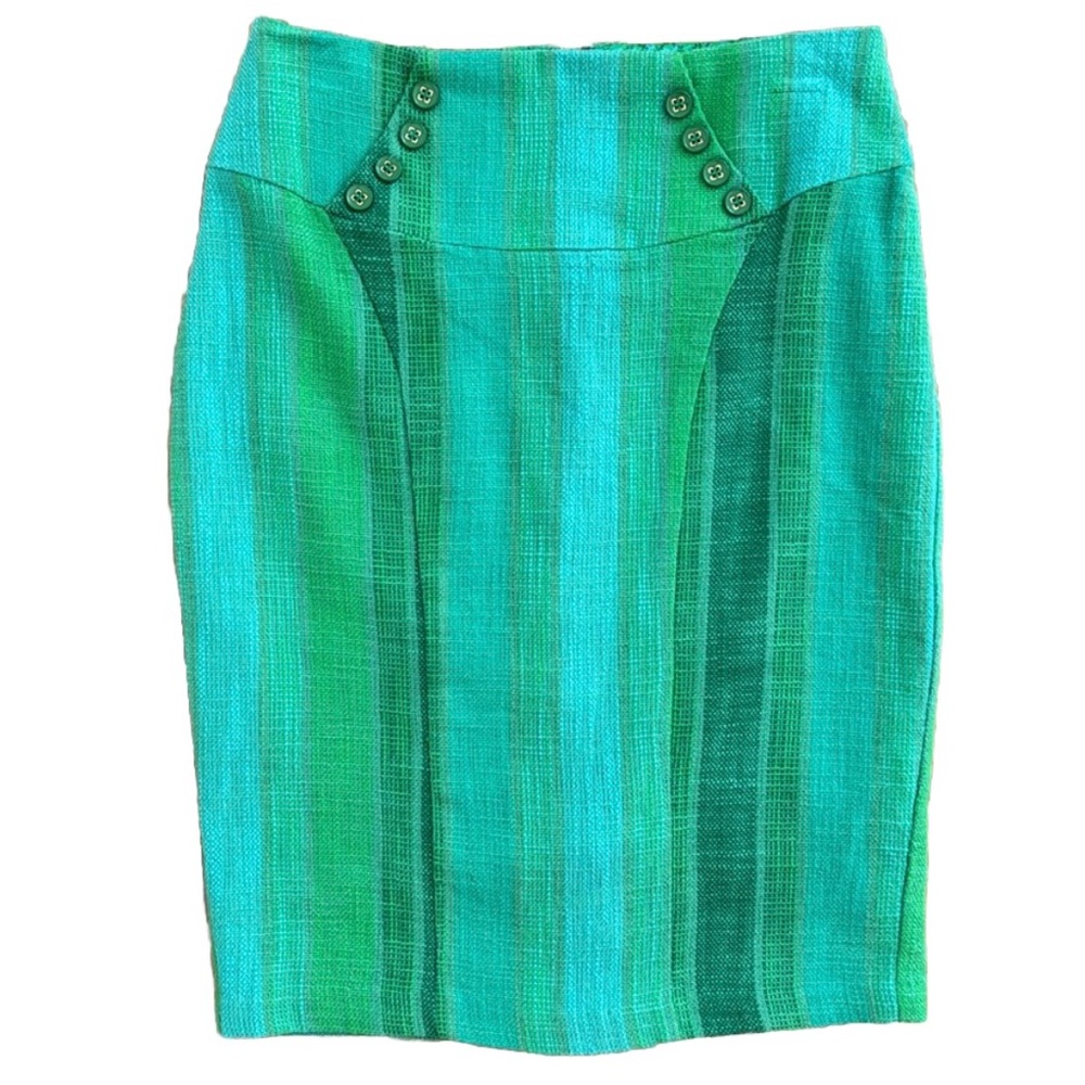 Anthropologie | Eva Franco | Green and Blue Pencil Skit | Size 2